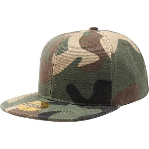 Camouflage Tactical Style Flat Top Hip Hop Hat Men Women Street Jungle Rural Breathable Snapback Cap Driver Truck Dad Cap PY003