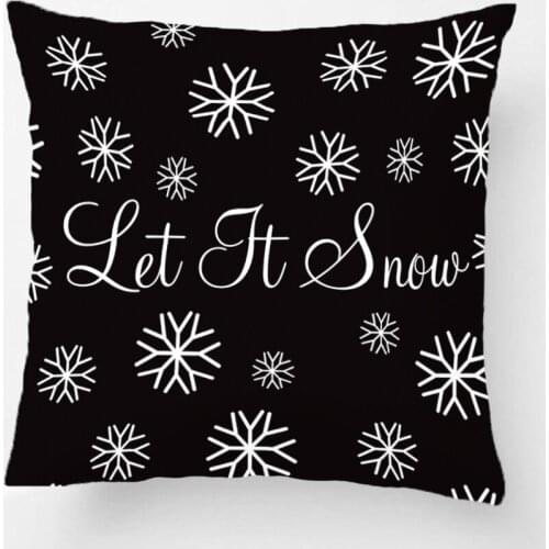 Let It Snow Throw Pillow Case Snowflakes Pattern Decotative Cushion Covers Merry Christmas Decoration Pillowcases