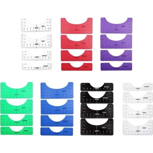 4pcs T-shirt Alignment Ruler Craft Ruler With Guide Tool Fashion For Guiding Drawing Template Craft Portable Sewing Accessories