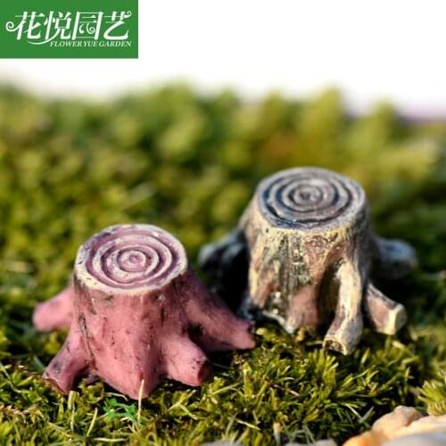 3 Pcs Small Tree Stump Resin Creative Placing Moss Micro-landscape Ecological Bottle Swinging Fairy Garden Miniatures Decor
