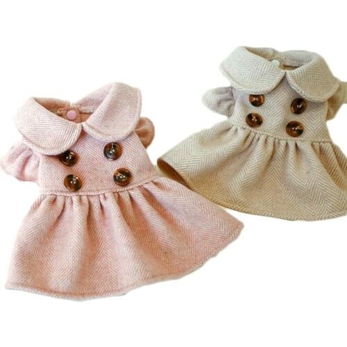 Fashion Dog Clothes Cat Dog Coat Jacket Winter Bubble Sleeve Princess Girl Coat Pet Clothing Costume Lapel Dog Dress Jacket Coat