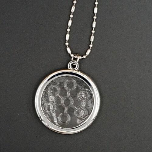 Fashion Transparent Power Pendant Negative Ion Energy Card Gift Stainless Steel Round Men Women Energy Power Necklace