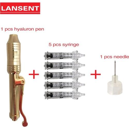 One Set Gold Hyaluron Pen Adjustable No Needle Injection Hyaluronic Serum Pen Mesotherapy Gun Atomizing Acid For Anti Wrinkle