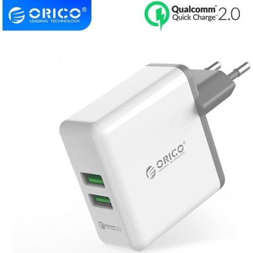 ORICO QC2.0 Fast Charger Dual Port Wall Charger 36W Mobile Phone USB Charger Adapter for iPhone Samsung Xiaomi Huawei Htc