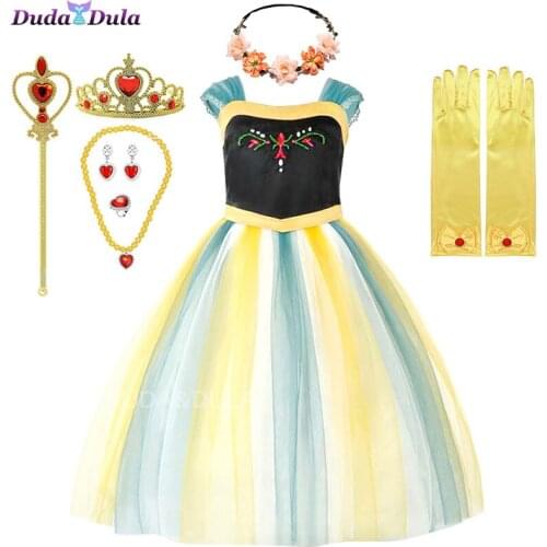 Dresses For Girls Cosplay Snow Queen 2 Princess Costume Kids Halloween Clothes Children Birthday Fancy Costume Girls Carnaval