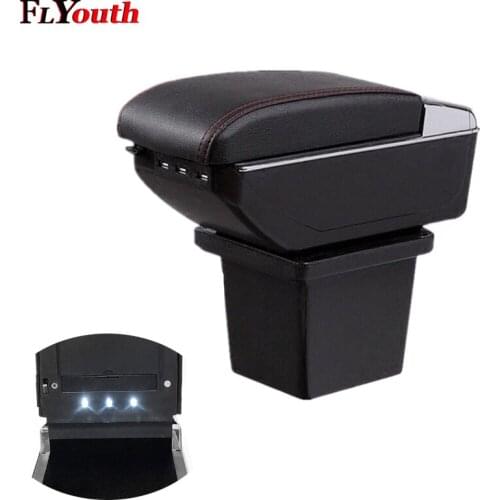 Armrest Box For Hyundai I30 2008-2013 USB Charging LED Light Arm Rest Rotatable Centre Console Storage Box Car Styling