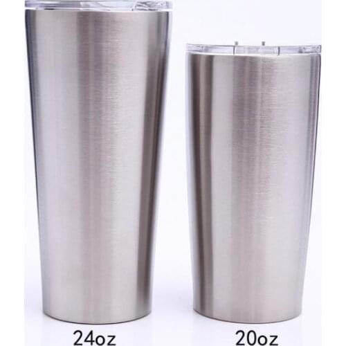 Quevi25pcs 24oz 20oz 12oz Vacuum Tumbler Coffee Mug Stainless Steel Double Wall Vacuum Insulated Beer Cups Drinkware Vacuum Mugs