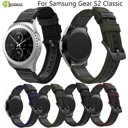 Fashion Woven Nylon Leather Watch Band For Samsung Gear S2 Classic 20mm watchstrap sport Quick Replease galaxy watch active 42mm
