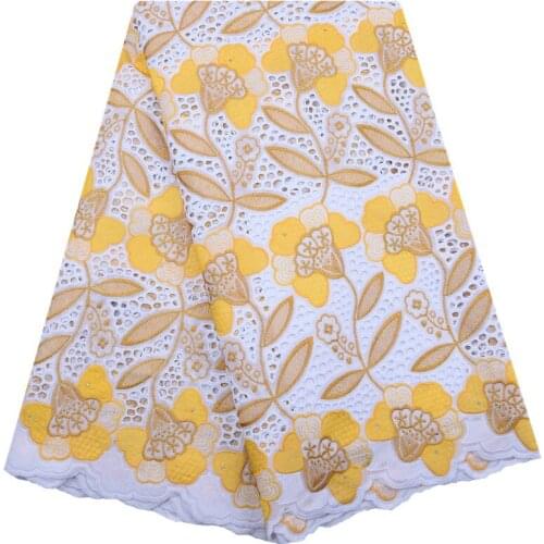 Kalume African Holes Swiss Cotton Lace Voile Lace In Switzerland Embroidery Nigerian Tulle Lace Fabric With Stone For DressF1813