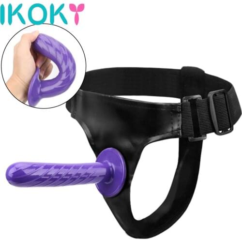 IKOKY Strap-on Dildo Panties Silicone Big Dildo S/L Sex Toys For Woman Lesbian Wearble Realistic Dildo Anal Vagina Massager