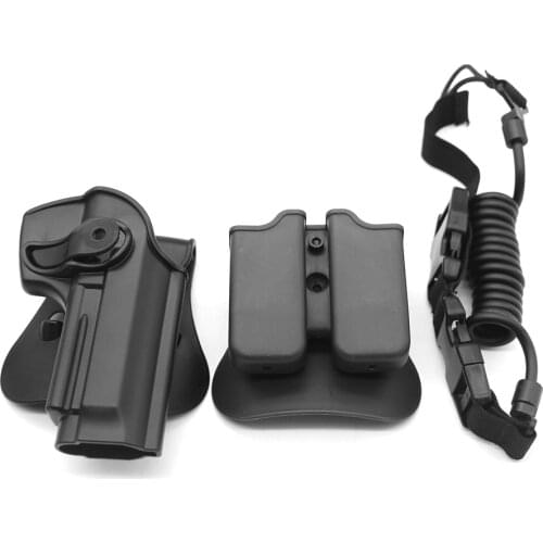 Tactical IMI Pistol Holster for Beretta M9 M92 96 Airsoft Gun Retention Roto Polymer Belt Holsters with Magazine Pouch Gun Sling
