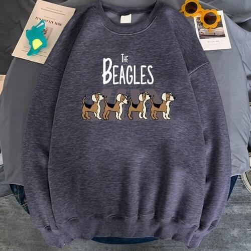 He Beagles Cartoon Dog Print Hoodie Man O Neck Fleece Soft Man Sweatshirt Hoody Kpop Vintage Crewneck Tracksuit Male Streetwear