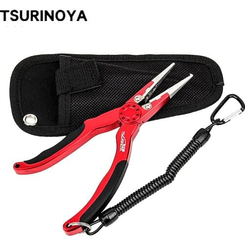 TSURINOYA Aluminum Alloy Fishing Pliers Line Cutting Anti-Skid Lure Tool Multifunctional Remover Fishing Tackle Pesca Peche
