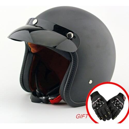 Motorcycle Casco vintage 3/4 helmets scooter jet racing riding motorbike helmet pilot open face vespa helmets +gift moto goggles