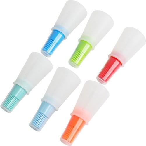 1 Pcs Portable Silicone Oil Bottle with Brush Grill Oil Brushes Liquid Oil Pastry Kitchen Baking BBQ Tool Kitchen Tools for BBQ