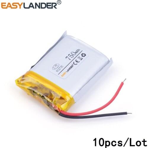 10pcs /Lot 750mAh 802735 3.7v lithium Li ion polymer rechargeable battery For phone Camera DVD E-book bluetooth headset