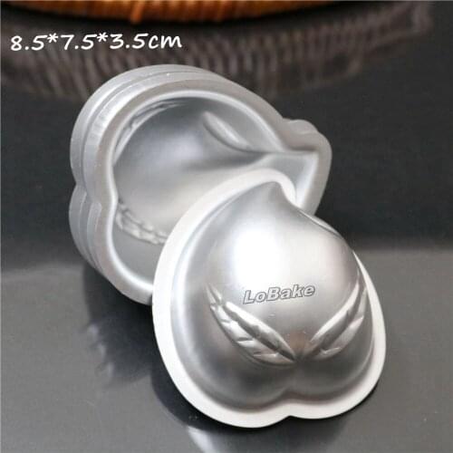 10pcs/lot) New arrivals half peach shape high quality aluminium metal cake mould fondant candy pudding jelly tart molds