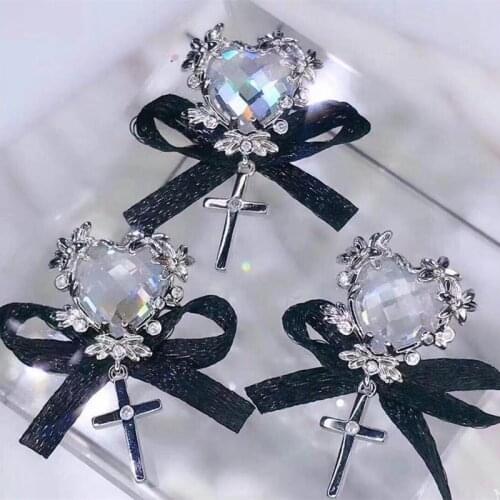 10pcs/Pack Alloy Nail Art Charms Luxury Glitter Crystal Rhinestone Streamer Bow Heart Cross Metal Accessories Bride Nail Sticker