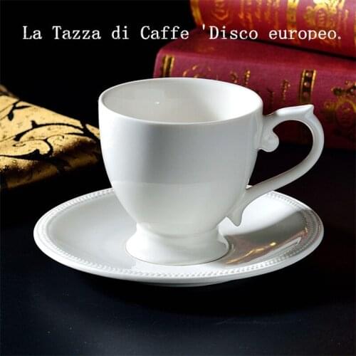 250ml Nordic Style Ceramic Coffee Cup Retro Art Ceramic Coffee Cup and Plate Set Spoon White Coffee Mug