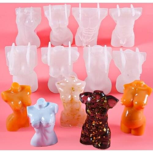 3D Art Body Candle Crystal Epoxy Resin Mold Human Aromatherapy Plaster Wax Silicone mold DIY Crafts Decor Making Tool