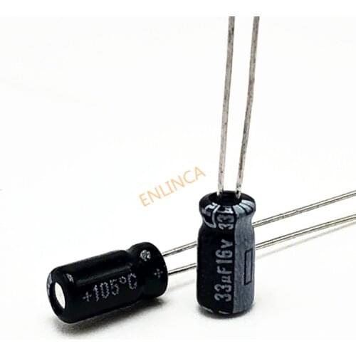 16v 33uf 4*7 aluminum electrolytic capacitor 33uf 16v 20