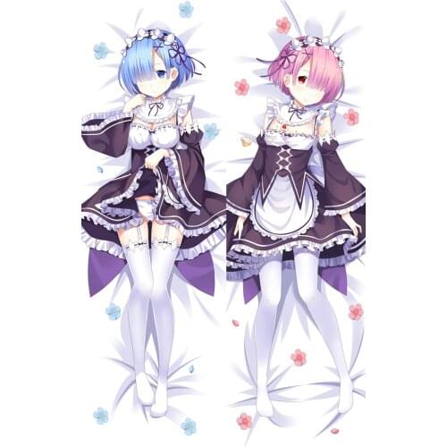 Anime Re Zero Starting Life in Another Rem Ram Dakimakura Hug Body Pillow Cover Cosplay DIY Custom Cushion Otaku Pillow Case