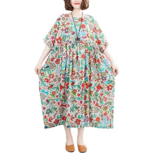 ARCSINX Mori Girl Womens Dress Oversized 7XL 8XL Casual Floral Cartoon Womens Dresses Plus Size Summer Dresses And Sundresses