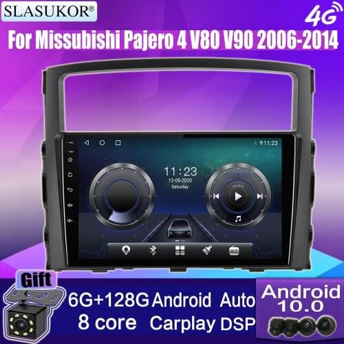 9" Android 10 For Mitsubishi Pajero 4 V80 V90 2006-2014 Car Radio Multimedia Video Player Navigation GPS Stereo Receiver Carplay
