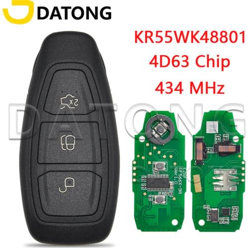 Datong World Car Remote Key For Ford Focus Fiesta Mondeo C-Max Kuga 2011 20012 2013 2014 2015 KR55WK48801 4D63 80Bit 434 FSK Key