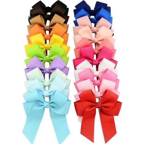 Epackfree 617 200pcs 20 colors 10.5*9cm Ribbon Bows Clip bows clip hair baby v rib ribbon bow hairaccessories kids headdress