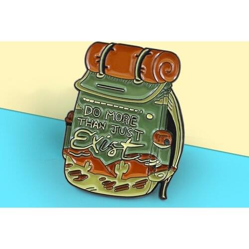 Sports Do More Than Just Exist Backpack Brooch Enamel Pins Field Camping Travelling bag knapsack Lapel Pin sports lovers Badge