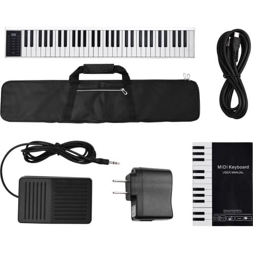 61 Keys Digital Electronic Piano Keyboard MIDI Output 128 Tones 128 Rhythms 14 Demo Songs Recording Playback with Sustain Pedal