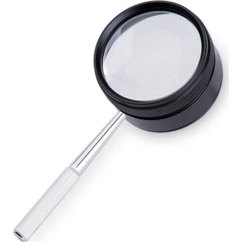Double Layers Magnifying Glass with Metal Handle, (35X and 15X), Handheld Magnifier, 50mm Reading Aid for Pocket Map, Book