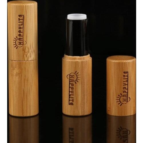 ECO-friendly lip balm containers 5ml black Gold Silver Bamboo Lipstick Tube wholesale lipgloss tube bulk 100 pack