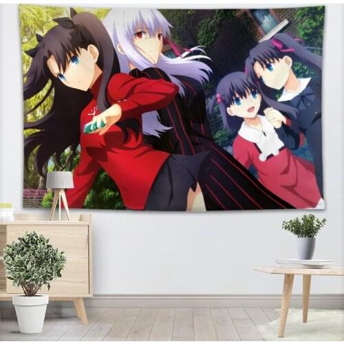 Custom Fate Stay Night Wall Tapestry Decoration Mariage Wall Carpet Rectangular Modern Printing Fabric Yoga Mat Blanket Tapestry