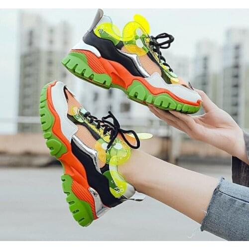 Women Casual Vulcanized Shoes Sneakers Platform Leather Green Sneakers Increased Spring Tennis Female Moda Mujer 3cm Size 35-42