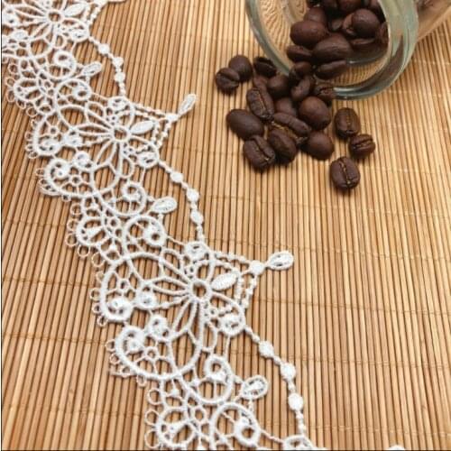 2 Meters Water Soluble Lace Venise White Lace Trim for Wedding Bridal and Garment Decoration 5cm Free Shipping