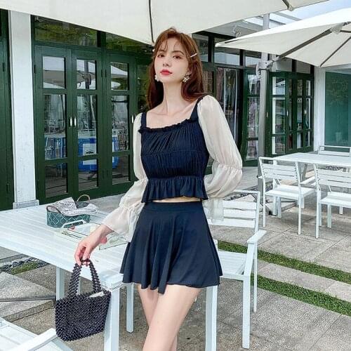 Swim Suit Women Swimwear Plus Size Tankini Swimsuit Push Up Mayo Female Separate Two Pieces Ruffle Korean Bikini Skirt Lovely