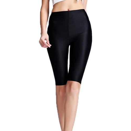 LZCMsoft Lycra Spandex Knee Length Mid Waist Pants