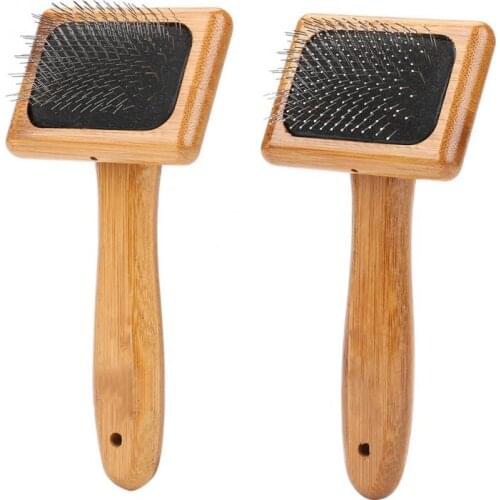 Soft Premium Pet Bamboo Wood Cushion Slicker Brush for Cats & Dogs Grooming Remove Dead Hair Grooming Comb cleaning Brush