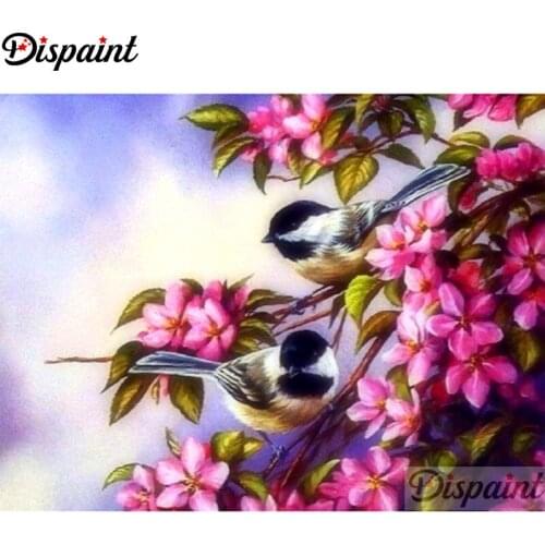 Dispaint Full Square/Round Drill 5D DIY Diamond Painting "Birds and flowers"3D Embroidery Cross Stitch Home Decor Gift A12196