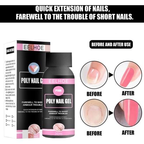 1 Set 30ml Nail Extension Long Lasting Quick-drying Manicure Poly Nail Gel Set for Professional Use Nail Extension Gel Kit