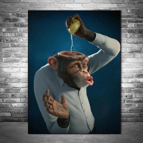 Funny Monkey Canvas Painting Poster Painting Canvas Anamial Posters Print Wall Art Picture for Living Room Home cuadros Decor