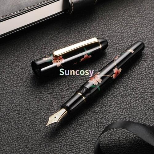 Original Platinum PNB-30000B Fountain Pen, Maki-e Sakura Traditional Japanese Art #3776 14K Gold Nib Ink Pen Stationery