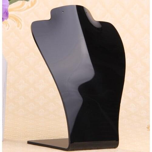 5pcs Black Organic Glass Necklace Chain Bust Jewelry Display Holder Stand 11.8x7.08",Acylic Necklace Showcase Display Stand