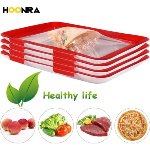 HOONRA Creative Food Preservation Tray Stackable Food Fresh Tray Magic Elastic Fresh Tray Reusable Food Storage Container