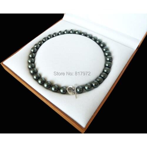 Charm Atrovirens Natural South Sea Shell Pearl Bead Highlight AAA Round Bead 12MM-16mm Necklaces Love Clasp For Woman Gift
