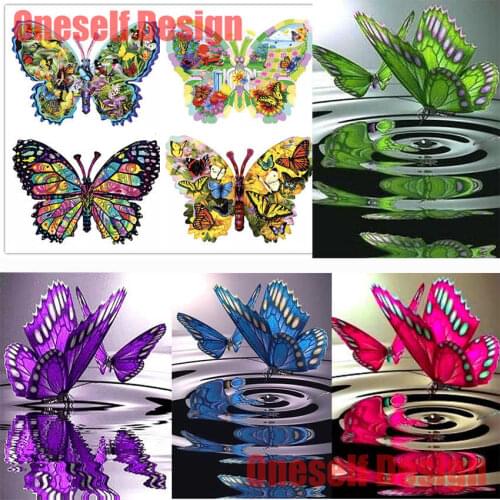 Popular 5d diamond embroidery full set butterfly rhinestone pictures diamond mosaic sale animal christmas decorations for home