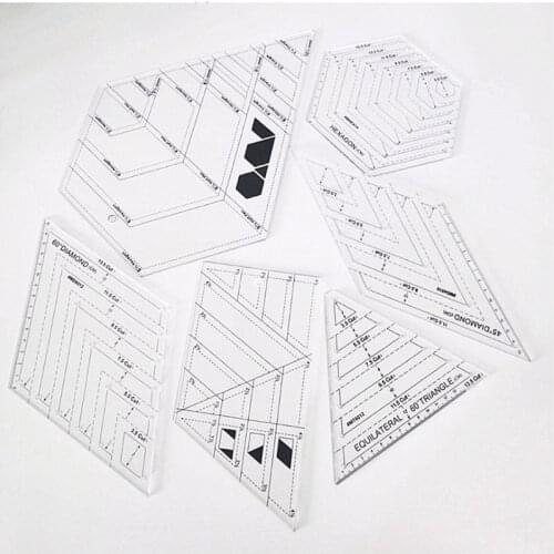 DIY Clear Acrylic Patchwork Ruler Triangle Ruler Diamond Ruler Hexagon Ruler Sewing Accessories Tailor Design Measure Tool