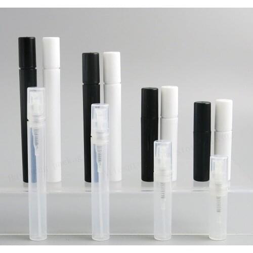2ml 3ml 4ml 5ml Empty PP Plastic Perfume Mist Sprayer Bottles 1/10OZ 1/6OZ Mini Travel Black White Clear Spray Mist Vials